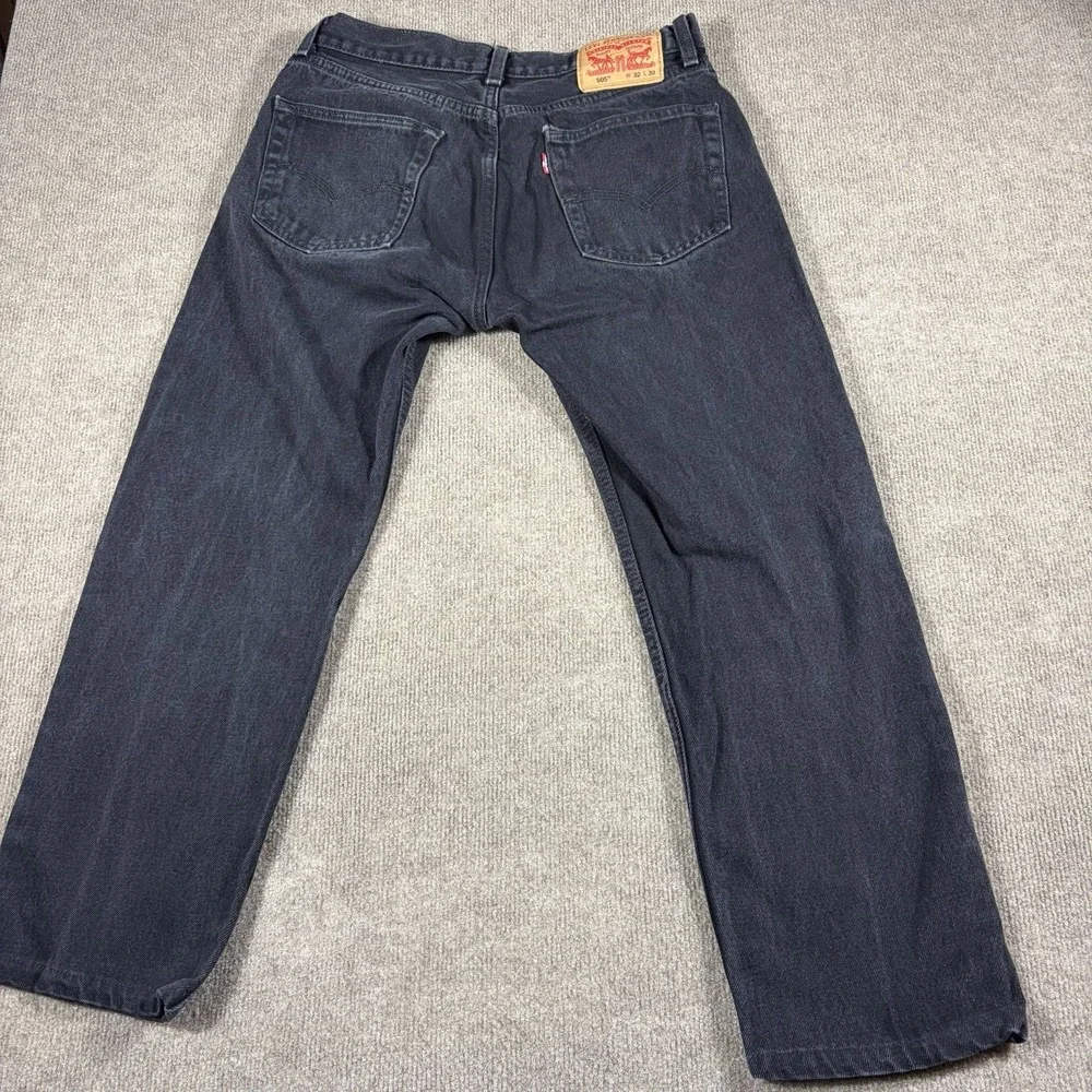 Levi's Strauss‎ Co 505 Men's Jeans Straight Fit Black Denim Jeans 32X30
